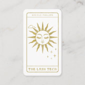 Carte De Visite Lash Tech Golden Sun Tarot médias sociaux QR (Devant)