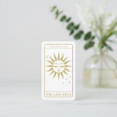 Carte De Visite Lash Tech Golden Sun Tarot médias sociaux QR (Debout devant)