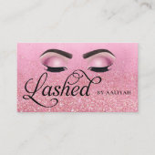 Carte De Visite Lash Tech Rose Red Pink Glam Parties scintillant y (Devant)