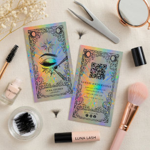 Carte de visite Lash Tech Salon de beauté hologr