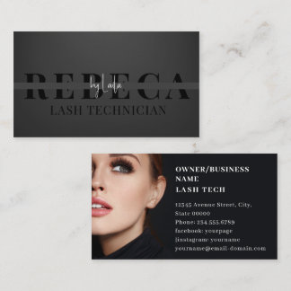 Carte De Visite Lash Tech Salon Photo Black Luxe