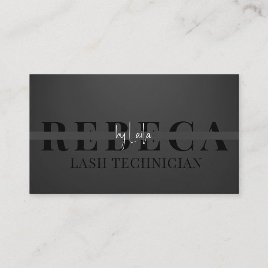 Carte De Visite Lash Tech Salon Photo Black Luxe QR Code (Devant)
