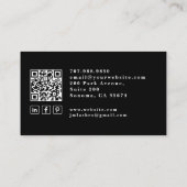 Carte De Visite Lash Tech Tarot Card Black Business Card (Dos)