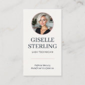 Carte De Visite Lash Technician Blush & Navy Photo QR Code (Devant)