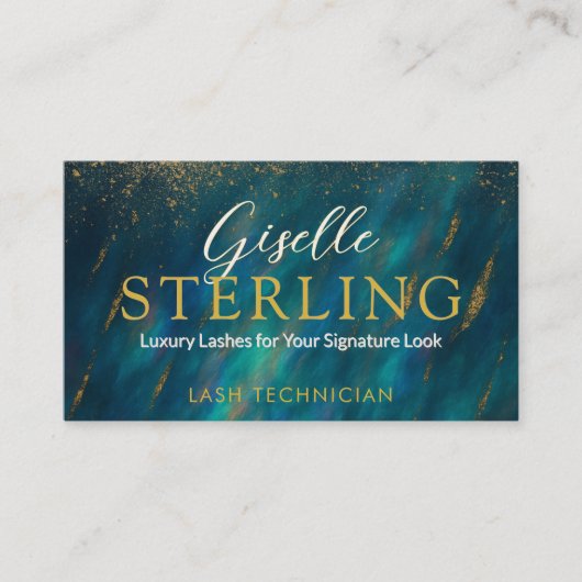 Carte De Visite Lash Technician Dark Opal Glam Modern QR Code (Devant)