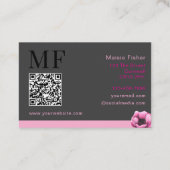 Carte De Visite Lash Technician, Eyelash Infills QR Code Monogram  (Dos)