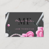 Carte De Visite Lash Technician, Eyelash Infills QR Code Monogram  (Devant)