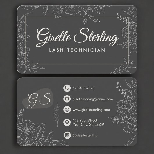 Carte De Visite Lash Technician Floral