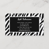 Carte De Visite Lash Technician Glam Zebra Rose (Dos)