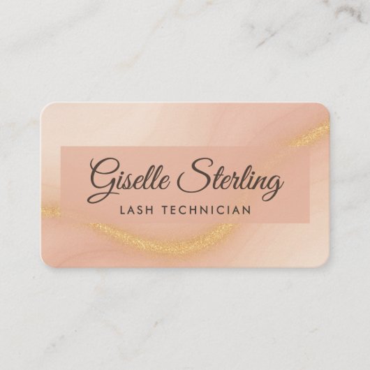 Carte De Visite Lash Technician Neutral Beige Gold QR Code (Devant)