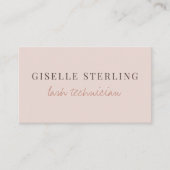 Carte De Visite Lash Technician QR Code Blush Pink  (Devant)