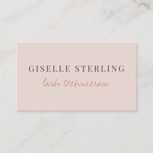 Carte De Visite Lash Technician QR Code Blush Pink  (Devant)