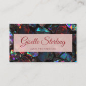 Carte De Visite Lash Technicien Black Opal Gemstone QR Code (Devant)