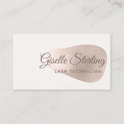 Carte De Visite Lash Technicien Rose Gold Foil Blush Beauté (Devant)