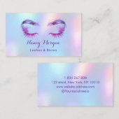 Carte De Visite lashes and brows holographic unicorn rainbow (Devant / Derrière)