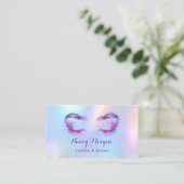 Carte De Visite lashes and brows holographic unicorn rainbow (Debout devant)