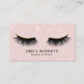Carte De Visite Lashes Artiste maquillage Blush Pink Beauon Salon (Devant)
