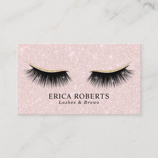 Carte De Visite Lashes Artiste maquillage Blush Pink Beauon Salon (Devant)