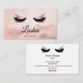 Carte De Visite Lashes Artiste maquillage Faux feuille d'or rose (Devant / Derrière)