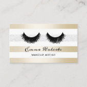 Carte De Visite Lashes Artiste maquillage Moderne Gold & Silver St (Devant)