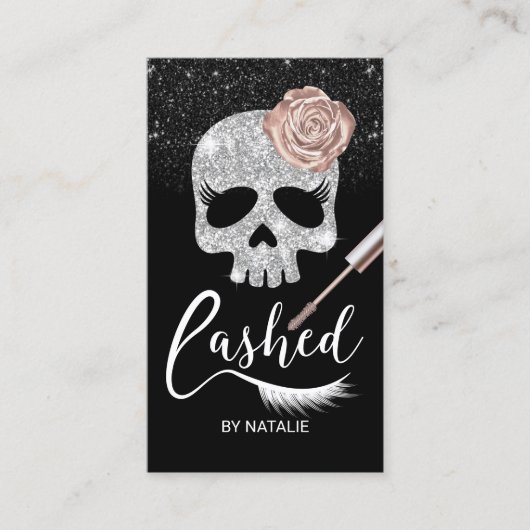 Carte De Visite Lashes Beauté du crâne Moderne Eyelash Extensions (Devant)