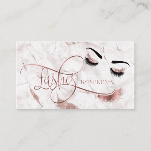 Carte De Visite Lashes Beauty Maquillage Girl Extension Lash Marbr (Devant)