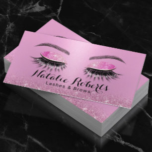 Carte De Visite Lashes Brop Artiste maquillage Girly Rose Salon