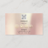 Carte De Visite Lashes Bros logo maquillage Rose social Gold (Dos)