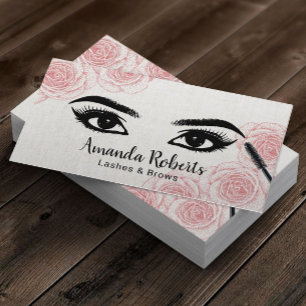 Carte De Visite Lashes Bros Typographie Salon Vintage Floral