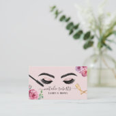 Carte De Visite Lashes Brosse Artiste maquillage Blush Floral Eyel (Debout devant)