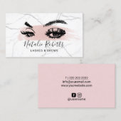 Carte De Visite Lashes Brosse Artiste maquillage Blush Stroke Marb (Devant / Derrière)