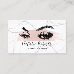 Carte De Visite Lashes Brosse Artiste maquillage Blush Stroke Marb