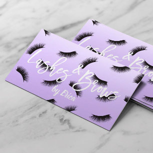 Carte De Visite Lashes Brosse Artiste maquillage Classy Lavender