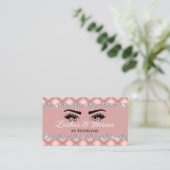 Carte De Visite Lashes Brosses Diamants Roses Brousses Tufted Glam (Debout devant)