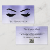 Carte De Visite *~* Lashes Brosses Extensions QR Métal Denim Bleu (Devant / Derrière)