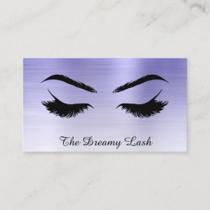 Carte De Visite *~* Lashes Brosses Extensions QR Métal Denim Bleu