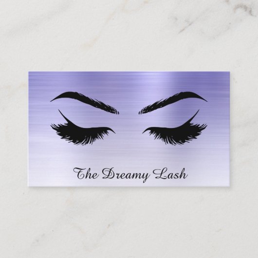 Carte De Visite *~* Lashes Brosses Extensions QR Métal Denim Bleu (Devant)