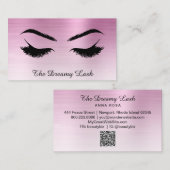 Carte De Visite *~* Lashes Brosses Extensions QR Metal DUSTY ROSE (Devant / Derrière)