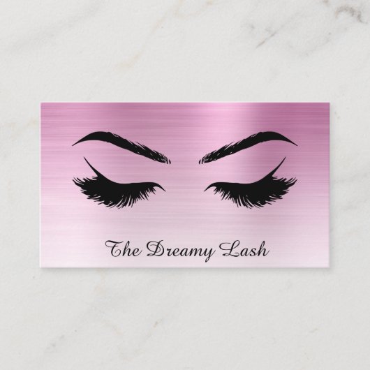Carte De Visite *~* Lashes Brosses Extensions QR Metal DUSTY ROSE (Devant)