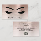 Carte De Visite *~* Lashes Brosses Extensions QR Metal PEACH BRONZ (Devant / Derrière)