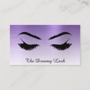 Carte De Visite *~* Lashes Brosses Extensions QR Metal ROYAL PURPL