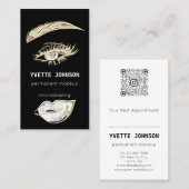 Carte De Visite Lashes Brosses logo maquillage QR Code Lips Kiss (Devant / Derrière)