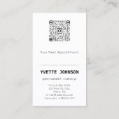 Carte De Visite Lashes Brosses logo maquillage QR Code Lips Kiss (Dos)