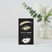 Carte De Visite Lashes Brosses logo maquillage QR Code Lips Kiss (Debout devant)