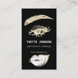 Carte De Visite Lashes Brosses logo maquillage QR Code Lips Kiss