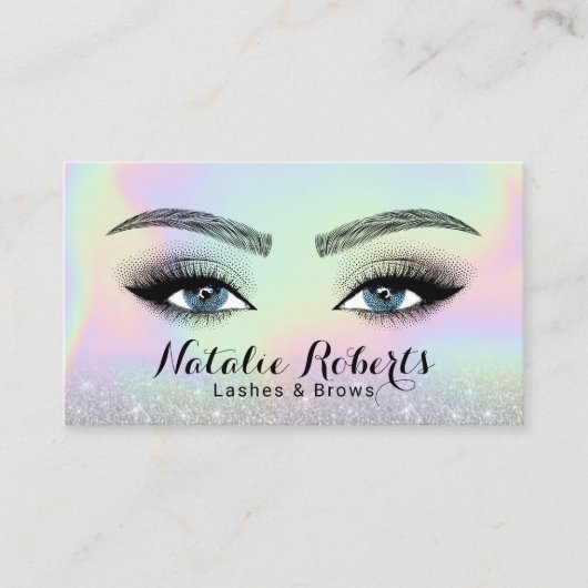 Carte De Visite Lashes Brosses Microblading Holographic Beyes (Devant)