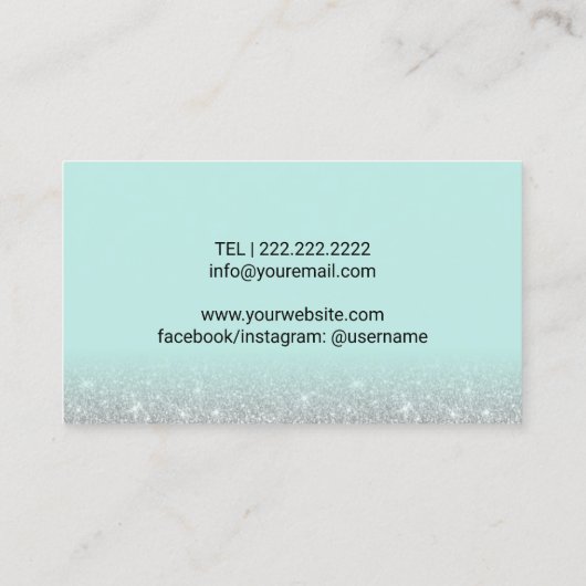 Carte De Visite Lashes & Brosses Microblading Mint & Silver Partie (Dos)