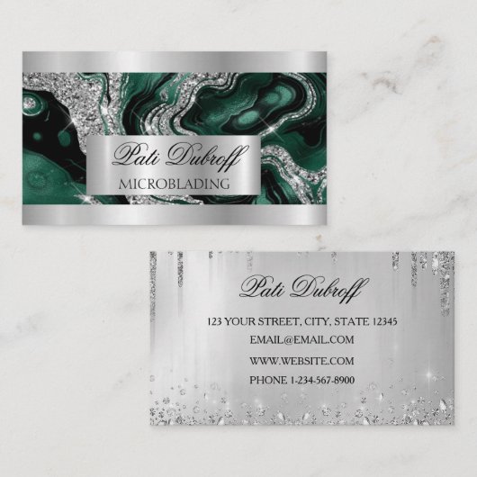 Carte De Visite Lashes & Brosses Microblading Parties scintillant (Devant / Derrière)