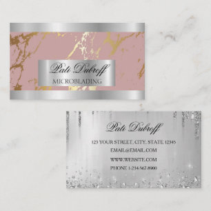 Carte De Visite Lashes & Brosses Microblading Parties scintillant 