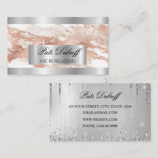 Carte De Visite Lashes & Brosses Microblading Parties scintillant (Devant / Derrière)
